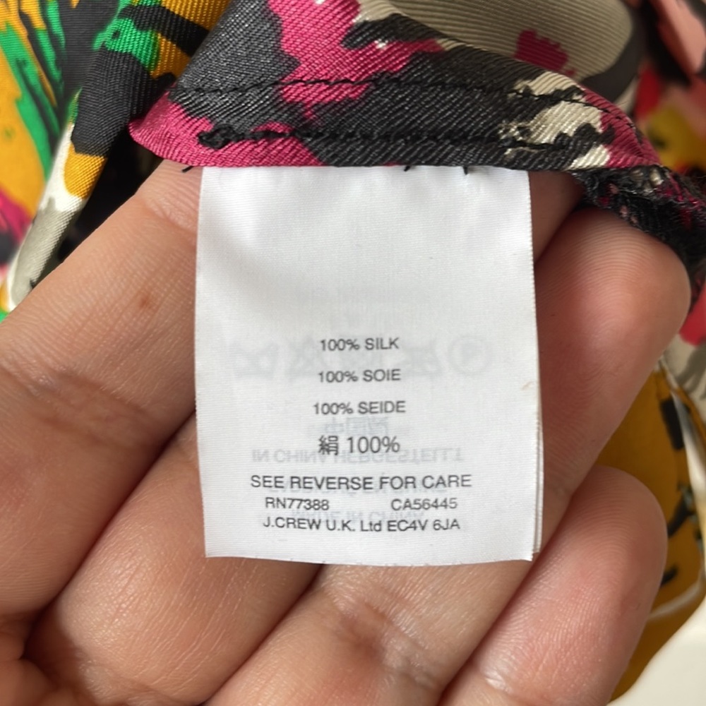 J. Crew Multicolor Abstract Ruffle Sleeve Top - Picture 6 of 6